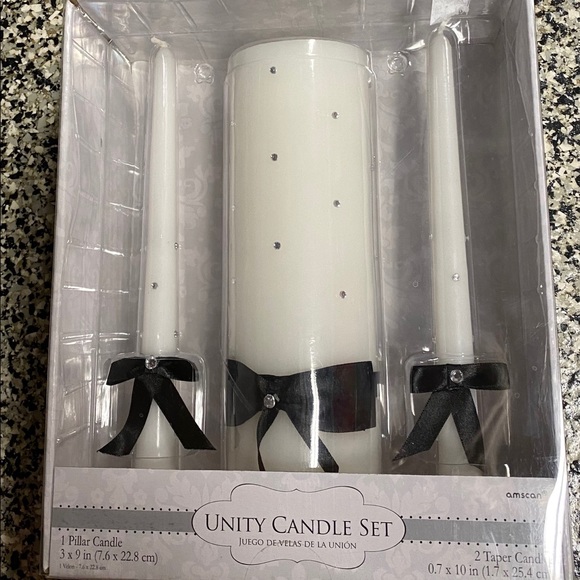 Amscan Other - NIB Wedding Unity Candle Set Black Bow Diamond
